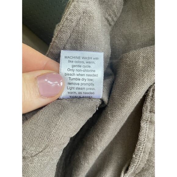 Pendleton Linen Blend Womens Skirt Brown Size 14 Mid Length Tie Waist‎ - Picture 5 of 11